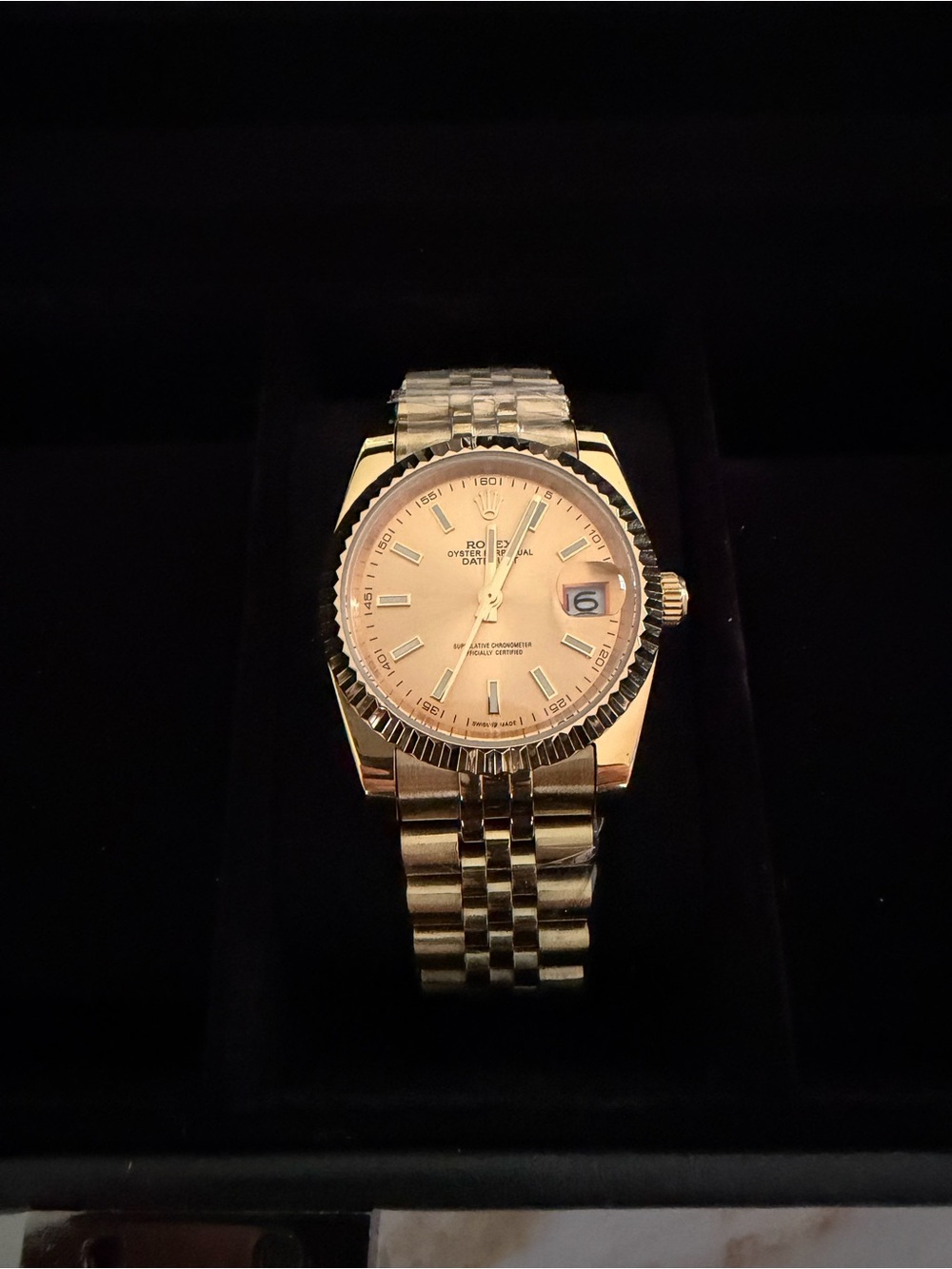 Rolex Gold and Champagne Dial Men's Watch
